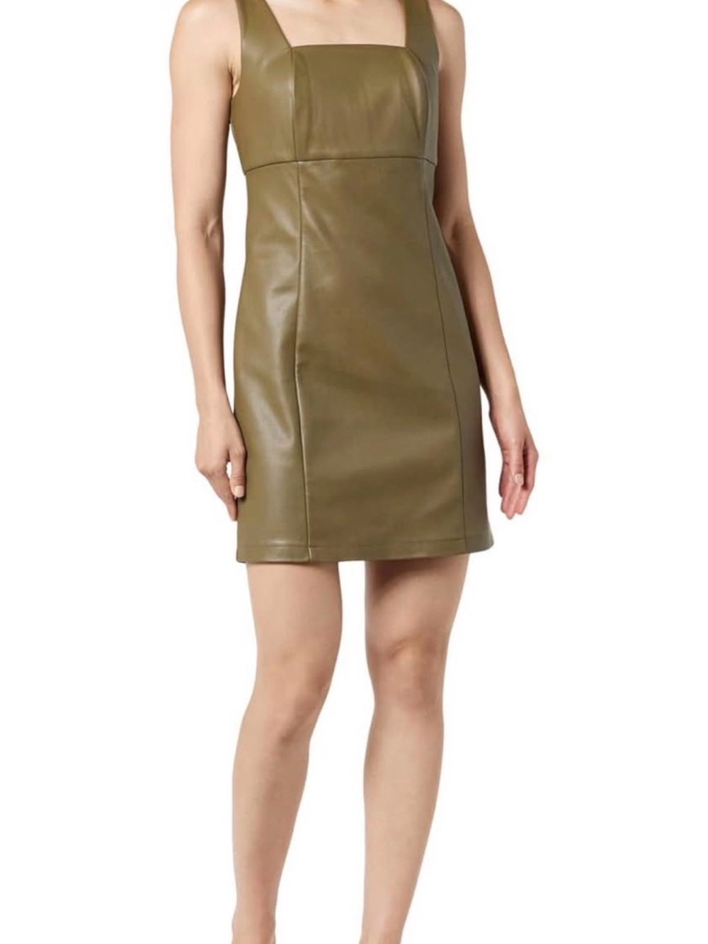 “The Drop” Vegan Leather Square Neck Mini Dress (XXL) NEW WITH TAGS